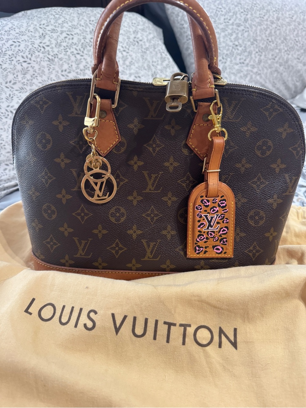 Louis Vuitton Monogram Canvas Alma PM with Authentic charm, Lock & Custom Tag
